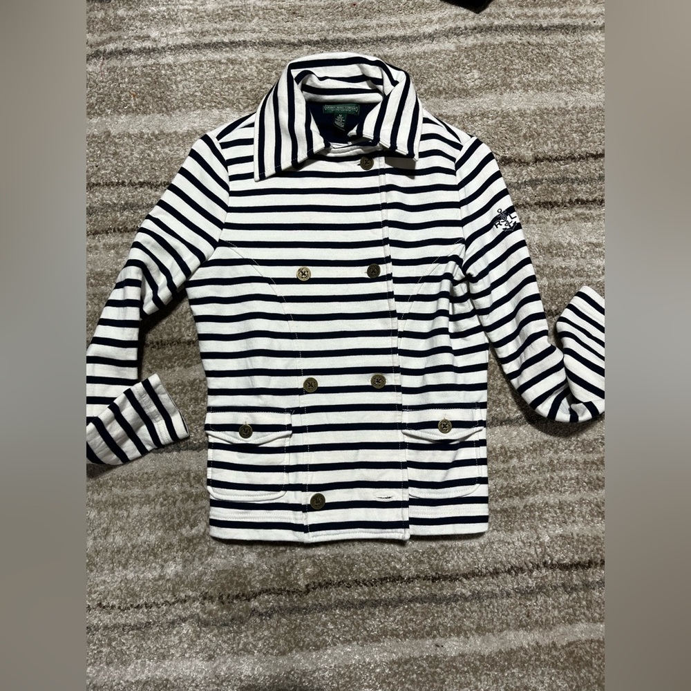 Ralph Lauren navy/white nautical sweater/jacket M